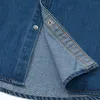 Bomull Denim Men's Shirt Långärmad högkvalitativ denimskjorta Kvinnors Casual Loose Version Men's Love Mönster Broderi Designkläder 2024 Spring Coat