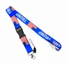 Fashion American Flag TRUMP Neck Strap Lanyard For Keys Keychain Phone Cases Iphone 15 14 USB ID Card Tags Badge Holder Keycord Phone Hang Rope USA Flag Webbing Ribbon