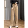 Kadın Pantolon Şık Ofis Giyim Düz Vintage High Ladies Pantolon Bolca Kore Yaz Sonbahar Kadın 2024