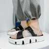 YISHEN Men Sandals Casual Shoes Trend Stylish Gladiator Open Toe Platform Outdoor Beach y Black 240417