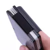 Inhaber neuer Kohlefaser -Aluminium -Bank -ID -Kartenhalter für Männer RFID Blocking Business Credit Card Hülle mit Metall Money Clip Mini -Brieftasche