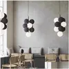 Lustres nordiques Designer P Ball Glass Bubble LED pour le salon Kitchen Bar Table à manger Loft Decor Lighting Fixtures Drop Deved Dhizd