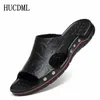 Mens chinelos de verão fora das sandálias de couro Big Size 3948 praia Antislip Slide Slide Shoes 240417