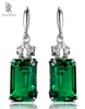 Bague Ringen Geometry Gemstone Earrings for Women Elegant Gorgeous Ear drops Rectangular Emerald Silver 925 Jewelry Anniversary1803038