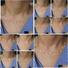 Hänge halsband fabrik mode kvinnor choker 337 cm guld ros rodium diamantform cz drop charm station halsband leverans smycken p otw0b