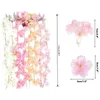 Dekorativa blommor 4st Artificial Cherry Blossom Flower Vines faux för utomhus hängande silkegarland bröllopsfest hem