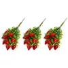 Decorative Flowers Simulated Strawberry Vase Filling Decors Fake Branches Artificial Stem Bouquet Indoor Plants DIY Vases Home Fruit