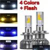 Phares automobiles 2 pièces F2 quatre couleurs Flash LED phares 10000lm H4 H1 H7 H8 H9 H11 H16 9005 HB3 9006 HB4 3000K 6000K 10000K DROP DEL OTKTW