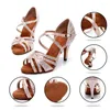 Chaussures de danse Hroyl Elegant femme à talons minces 10 cm en strass brillante latin danse salsa salsa fête performance sandales