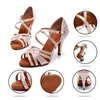 Tanzschuhe Hroyl Elegante Frau heeled dünn 10 cm glänzend Strass lateinisch tanz Ballsaal Salsa Party Performance Sandalen Sandalen