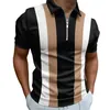 2023 Polo Shirt for Men Summer Mens Tops Daily Short Sleeve Striped Golf Plain Clothing Shirts Turndown Collar Dragkedja Tee 240507