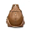 Schooltassen vintage rugzakken vrouwen mode echt leer kleine rugzak esthetische dame reistas casual backbag schattig ontwerp luxe