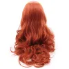 Hair Products Long Copper Red Wig Long Natural Wavy Free Part Auburn Gluess Lace Front Wigs Heat Resistant Synthetic Hair Wig