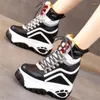 Casual Shoes Punkk Party Women Cow Leather Platform Wedge Fashion Sneakers High Top Buckle Heels Creepers Pumps Oxfords