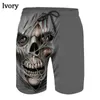 Trend Skull 3D Printed Casual Shorts Summer Unisex Street Gothic Personality Cool Sports Skateboarding Short Pants Homme 240417