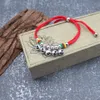 Geomancy Accessoire handgewebtes rotes Schnurgall Gold, Holz, Wasser, Feuer, Erde, fünf Elemente Feng Shui Armband, Schülerschmuck