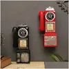 Decoratieve objecten Figurines Creativiteit Vintage Telefoonmodel Wall Hangende ornamenten Retro Furniture Crafts cadeau voor bar Home de Dhcfe