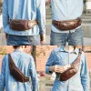 Packs Men's Fanny Waist Pack Genuine Leather Waist Bag Leg Hip Wallet Men Mini Coin Bum Bag Belt Money Phone Pocket Shoulder Hand Bags