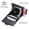 THIETS ANTITHEIF Titolare della carta di credito maschile Mini portafoglio uomini RFID Box Box Double Alluminum Box Bank Card Card Card Case Case