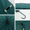 Schacht lange rechte paraplu kleur 16k sterke winddichte pongee parasols unisex zonnige regenachtige semi-automatische bumbershoot th0470 s