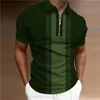 2023 Polo Shirt for Men Summer Mens Tops Daily Short Sleeve Striped Golf Plain Clothing Shirts Turndown Collar Dragkedja Tee 240507