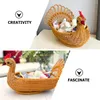 Setwares Sets Imitatie Rattan Opslagmand Handig dessert voor Desk peefowl Modellering Dagelijks gebruiksmanden