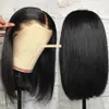 Perucas sintéticas sem glueless 13x4 peruca bob straight curta pronta para usar perucas frontais de renda humana para mulheres cabelos brasileiros pré -explodidos