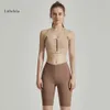 2pcs-Suit Lu und Align Yoga BH Shorts, mit Brustpolster, wunderschöner Rückenübung Fiels, zweiteiliges Set für Frauen-Zitronen-Fitness-Training