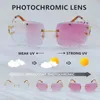 Changement de couleur Lentes photochromiques verres de soleil Loues deux couleurs Lunettes de soleil Luners 4 saison interchangettes vintage Carter Wire C Diamond coupé Shades