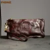 Portafogli vintage di alta qualità vera pelle sacca frizione da uomo clutch di lusso casual di lusso naturale vera vasca per la festa sottile portafoglio per telefoni portafoglio giovinezza