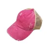 Imprezy kapelusze krążą Cross Mesh Back Baseball Cap Woman Washed Zmarł Bun Bun Ponycap Trucker Hat Drop dostawa Home Garden Suppt DHH98