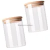 Bouteilles de rangement pots 2 pcs scelled kar verre biscuit contenant des aliments de bonbons en bois 240307 gouttes livraison de la maison GA Homefavor dhdto