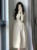 Casual Dresses 2024 Half Turtleneck Long Sleeve Dress Women Autumn Winter Slim Elegant Pretty One Piece B134