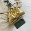 Luksusowa złota torba na chmurę dla kobiet skórzane hobos retro chmurka torba crossbody mała torba na telefon