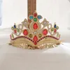 Ислам роскошный жемчужный стразы Золотой Корона выдолбленная дизайн свадебной свадебный украшение украшения тиара 240410
