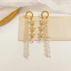 Dangle Ohrringe Temperament Gold Farbe Quastenketten langer Tropfen für Frauen Mode Zirkon Star Persönlichkeit Ohrring Party Schmuck