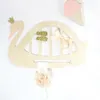 Decoratieve beeldjes houten zwaanwand ornament kinderen baby haar clips houder houder organisator sieraden opslag van Noordse stijl kinderdagverblijf decor pografie pography