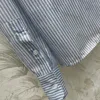 Blusas delgadas para mujeres Camisas simples de rayas Office de la solapa de la sola camisa suelta Camiseta