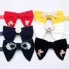 Bow Ties Original Rhinestone Gold Velvet Tie Horns Groom Man Wedding Pographie Host Shirt Suit Accessoires Big Bowtie