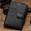 Plånböcker gzcz män rfid äkta läder reser pass täcker fall dokument hållare multifunktion plånbok kreditkortshållare myntväska