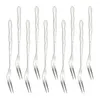 Ensembles de vaisselle 10pcs en acier inoxydable Picks Two Prongs Dessert Fork Salad Forks Party Supplies pour El KTV Bar (Silver)