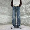Baggy Flower Jeans Männer Mode übergroß