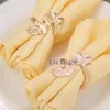 Napkin Rings Leaf Hotel Wedding Apricot Decor Metal Napkins Buckle Festival Party Banquet Table Decoration Ring Holder Th0943 s ation