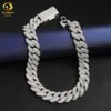 Prix en gros Silver Jewelry Factory Panyu hiphop glacé D Color Vvs Lab Diamond Cuban Link Chain Moisanite 14k Gold plaqué