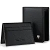 Wallets Wallets Mens Short Bifold Mini Cards Holder Slots Genuine Saffiano Leather Vertical Horizontal Money Purse Black