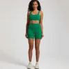 Aligner Spandex Yoga Lu Soft Nylon Set Workout Tenues pour femmes Sport Bra High Wates Shorts en 2 pièces Running Sportswear Gym Clothing S