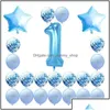 Décoration de fête 40 pouces Balons de douche de bébé Babies d'un an d'anniversaire de ballon numérique Balloon Festival Papier Boucons Airballoon 19gl L1 Dr Otutk
