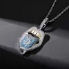 Ins Big Mouth Spitting Us Dollar Exaggerated Modeling Personalized Hip Hop Pendant Full of Zircon Trendsetter Necklace Bling Gemstone Bijoux