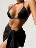 Trajes de baño para mujeres Bikini de vendaje sexy 2024 Mujeres Tres piezas Skinda de traje de traje de baño brasileño