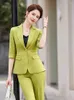 Dames tweedelige broek Slim Blazer en Flare Set Work Pantsuits Office Lady Suit Spring Summer Outfit Ol 2 PCS Business Interview Uniform